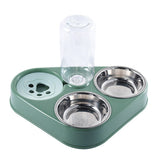 Double Bowl Feeder With Water Bottle