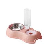 Double Bowl Feeder With Water Bottle