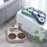 Double Bowl Feeder With Water Bottle
