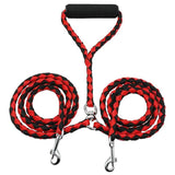 Braided Nylon Leash Double or Single Lead With/Without Soft Padded Handle