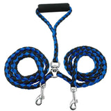 Braided Nylon Leash Double or Single Lead With/Without Soft Padded Handle