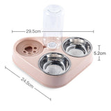 Double Bowl Feeder With Water Bottle