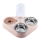 Double Bowl Feeder With Water Bottle