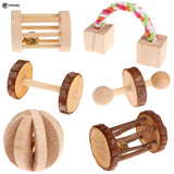 6Pcs/Set Pet Natural Wooden Chewing Toys