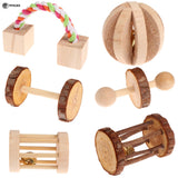 6Pcs/Set Pet Natural Wooden Chewing Toys
